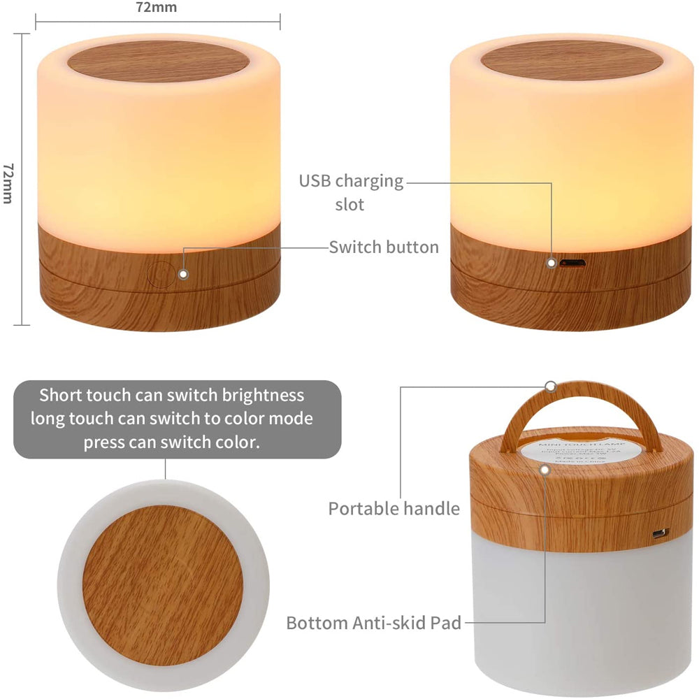 USB Charging Portable Remote Controlled Touch Lamp Night Light