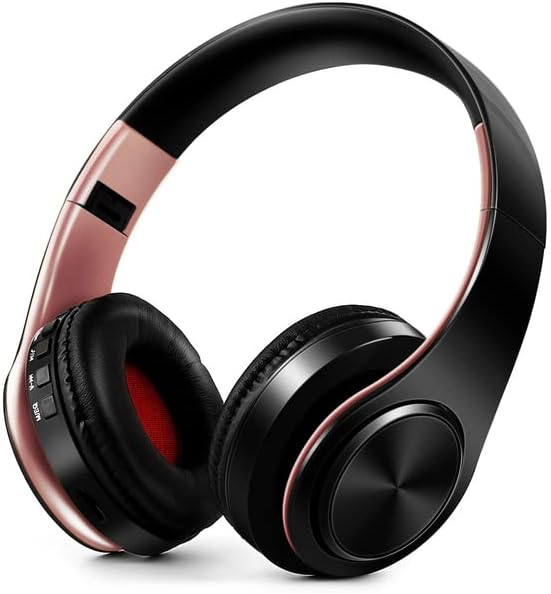 Men Gift Gold Wireless Headphones Bluetooth Earphone Stereo Headset - Black Rose Gold