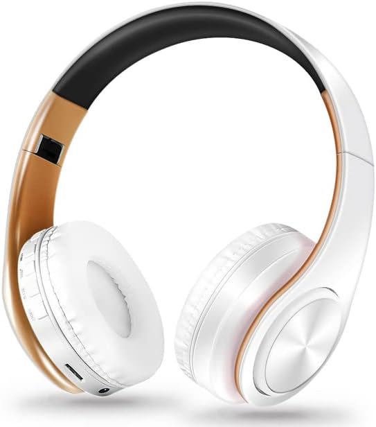 Men Gift Gold Wireless Headphones Bluetooth Earphone Stereo Headset - White Gold
