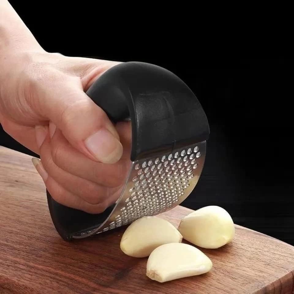Stainless Steel Garlic Press Crusher – Manual Garlic Mincer Kitchen Tool