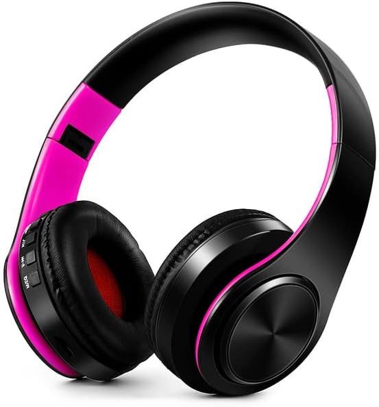 Men Gift Gold Wireless Headphones Bluetooth Earphone Stereo Headset - Black Pink