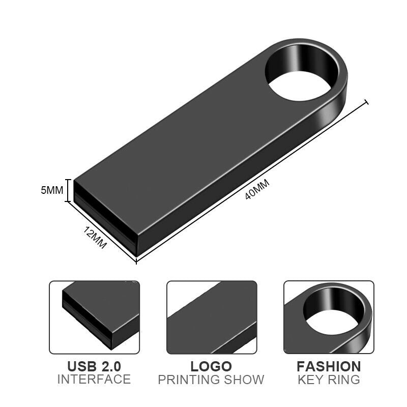 High-Speed Metal USB 2.0 Flash Drive Mini Pen Drive - 16GB