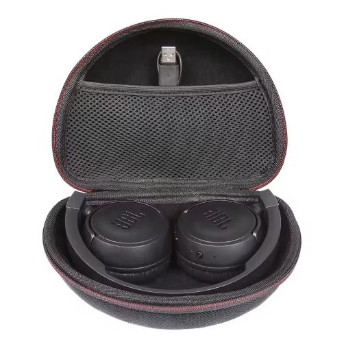 Headphone Carrying Case Shockproof Headset Pouch Capacity Handheld Earphone Container Company Travel Supplies Black