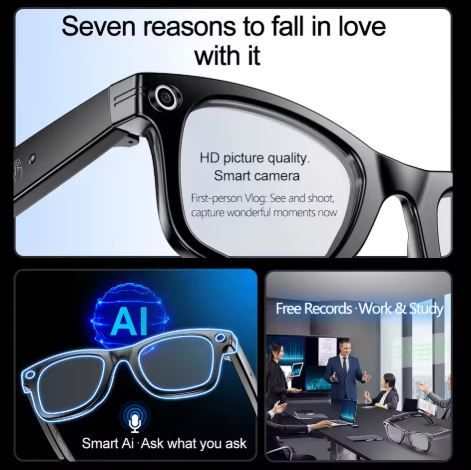 AI Smart Camera Glasses – Photo Video Recording Translation Sunglasses