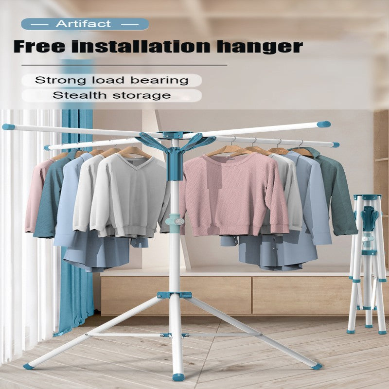 Adjustable Y-aped Four-Corner Floor Clothes Drng Ra Indoor Outdoor Balcony Multi-Pole Drng Painted Steel Clothesline