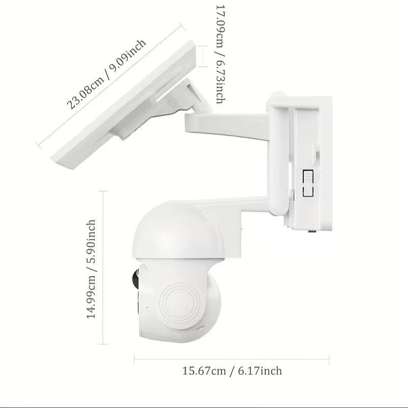 XIAOVV P6 1080P Wireless Outdoor WiFi Solar Security Camera IP65 Motion Detection Full Color Night Vision Two Way Audio Alarm Push Support 2.4GHz Network