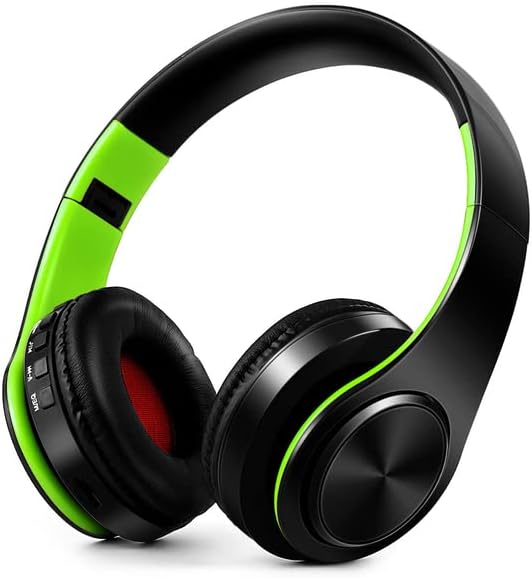 Men Gift Gold Wireless Headphones Bluetooth Earphone Stereo Headset - Black Green