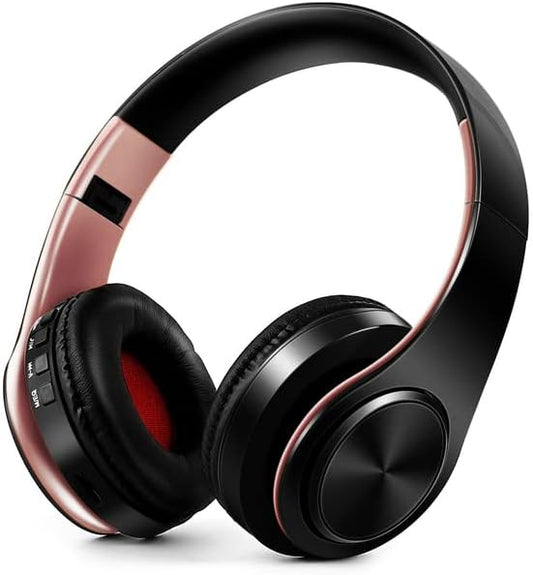 Men Gift Gold Wireless Headphones Bluetooth Earphone Stereo Headset - Black Rose Gold