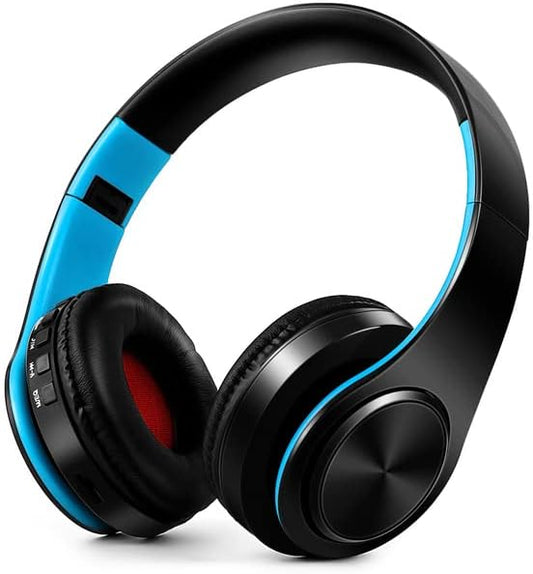 Men Gift Gold Wireless Headphones Bluetooth Earphone Stereo Headset - Black Blue