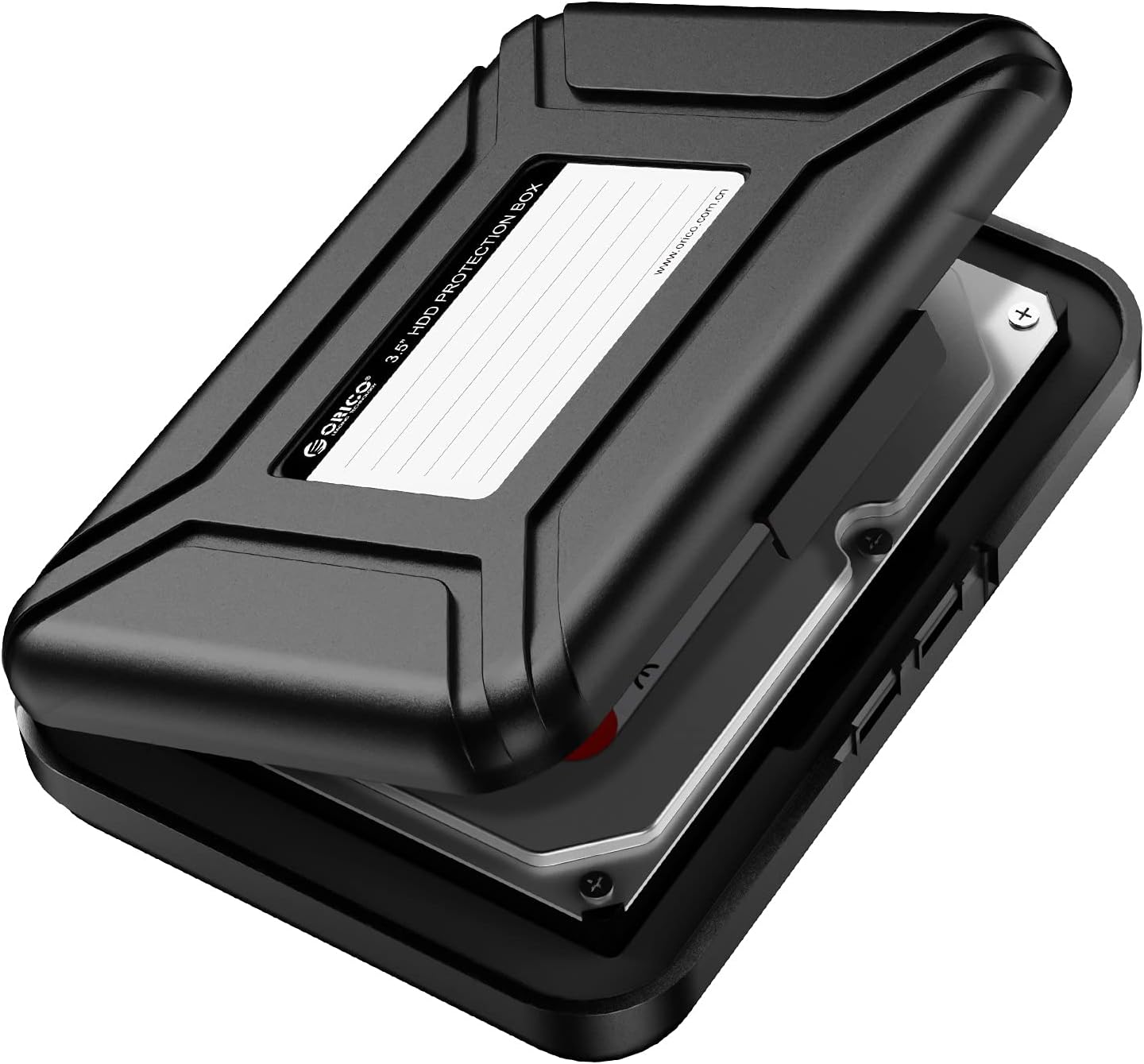 ORICO 3.5" inch HDD Protective Case SATA Protector Storage Box Dust-proof Waterproof HD Bag Portable Caddy Hard Drive Cover- Black