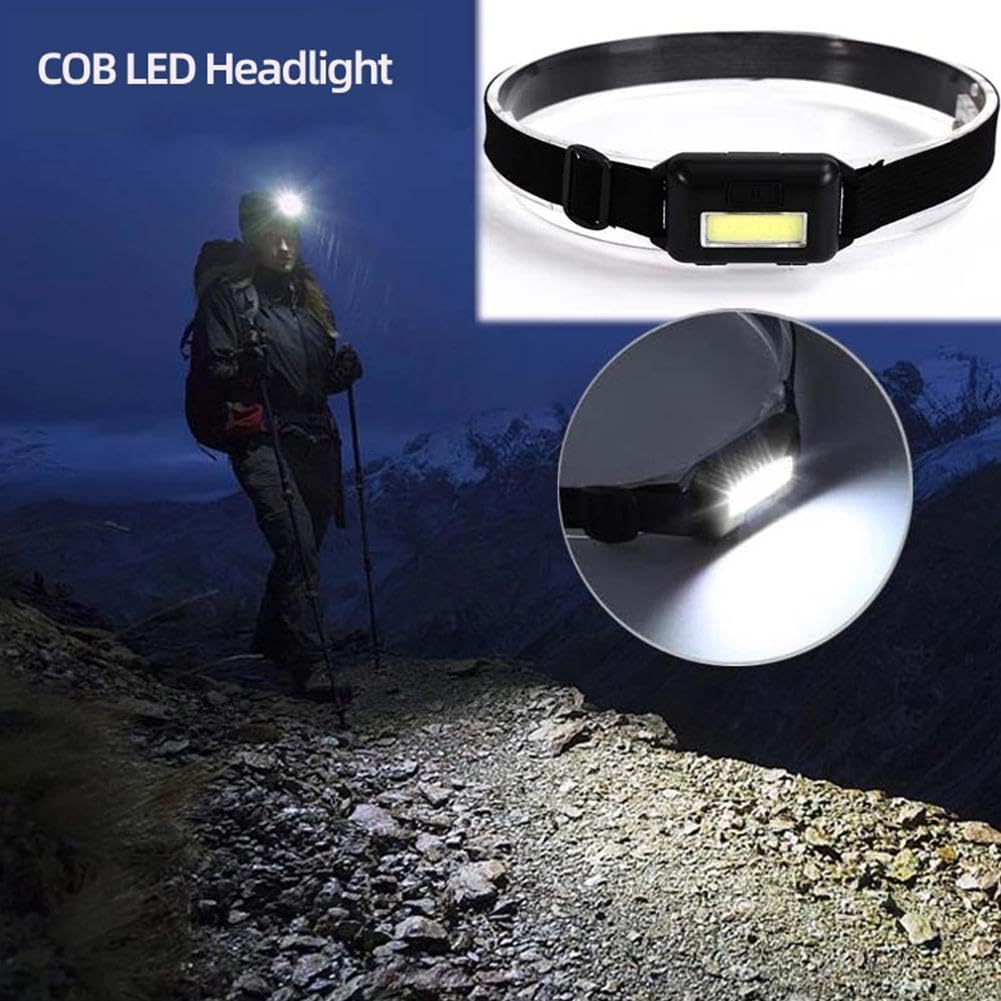 Camping Led Mini Headlights Portable Cob Headlamps Waterproof Head Front Light With 3 Switch Modes Led Lights Head Light