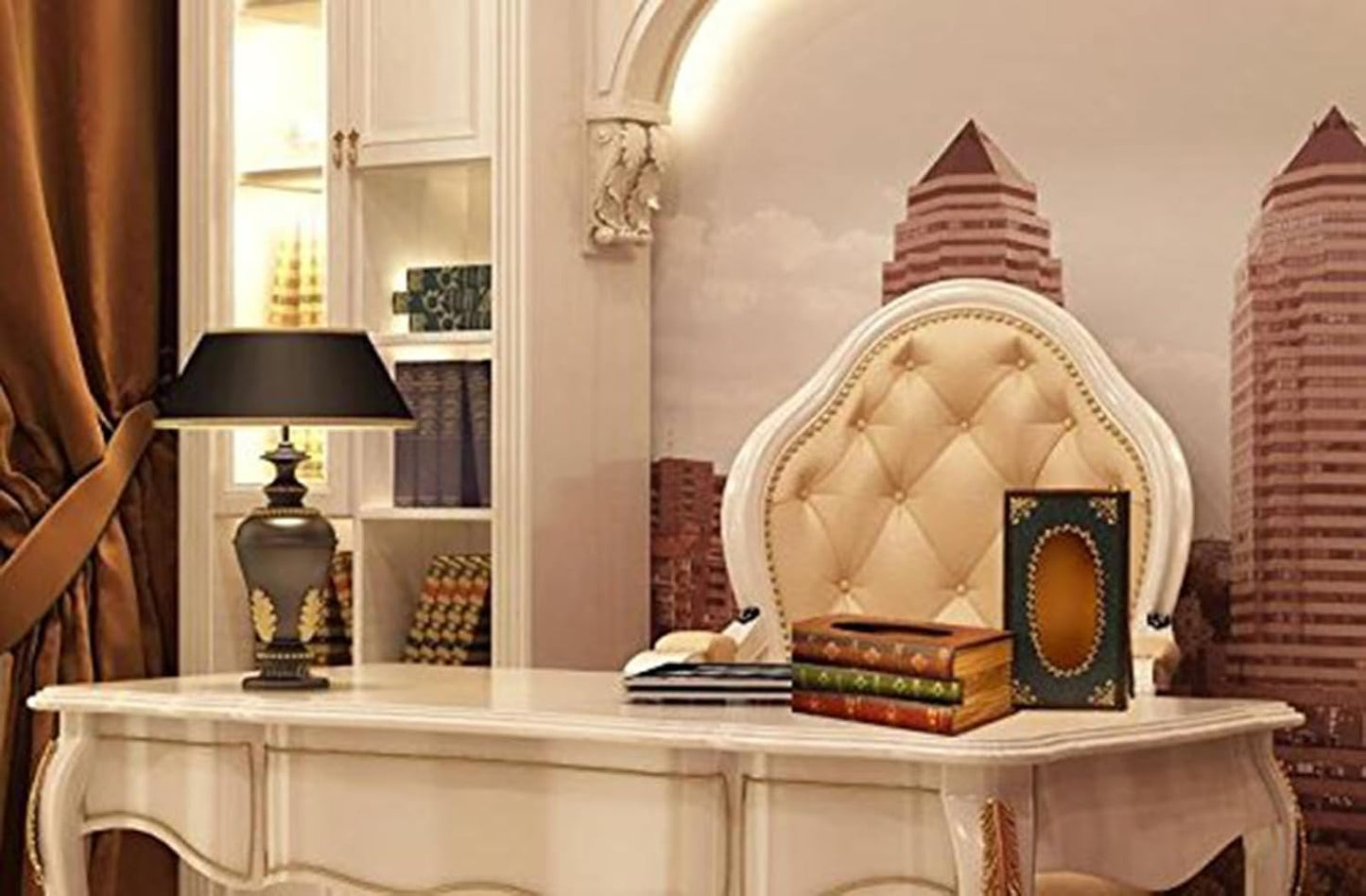 Elegant Antique Book Napkin Holder Novelty Tissue Box Holder for Home Restaurant-Yellow