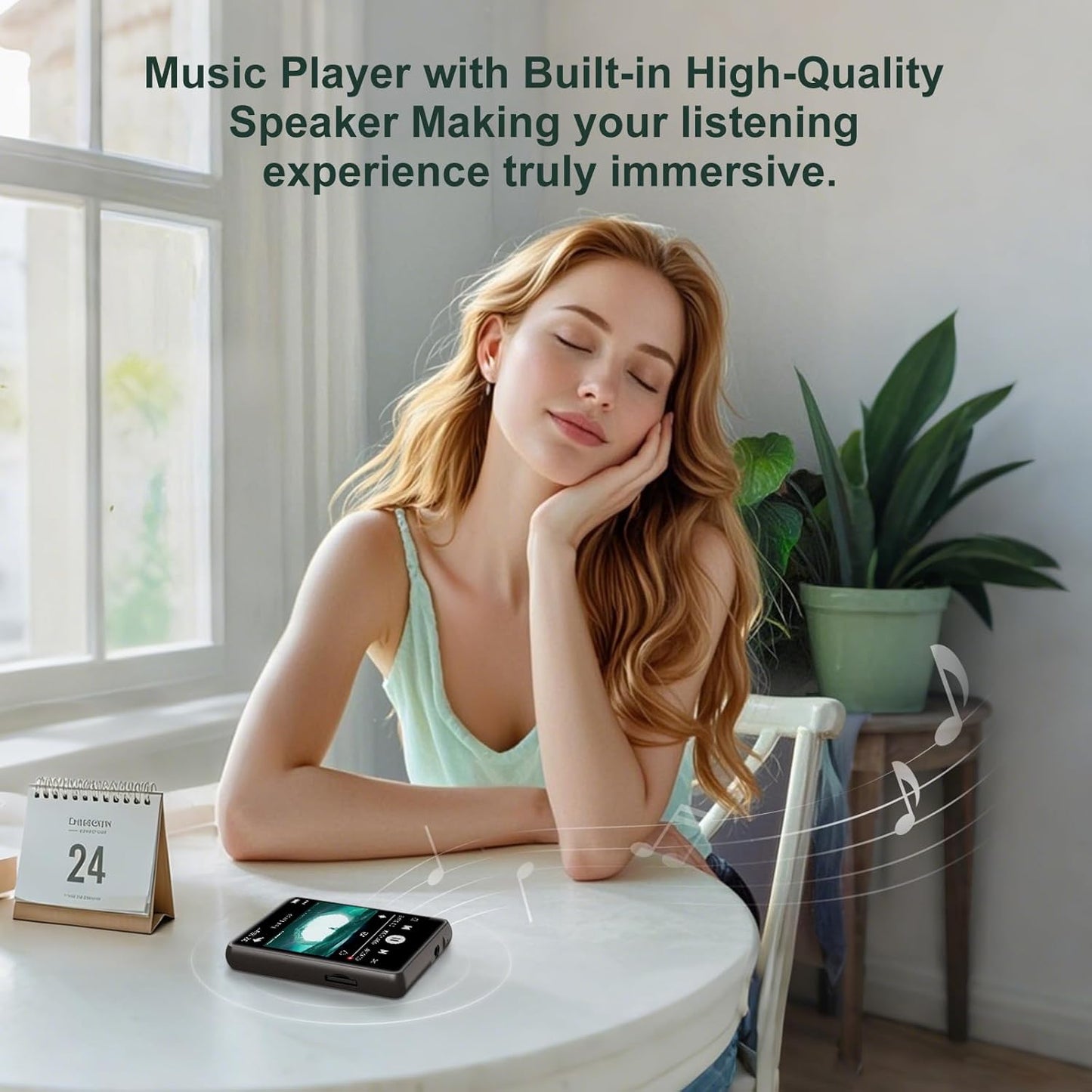 2026 New Bluetooth 5.4 Touch Screen MP3 Player HiFi Lossless Music Play Built-in Speaker 32GB Support Recording E-Book Black