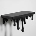3D Printed Melting Wall Shelf – Drip-Style Modern Storage Rack, Black