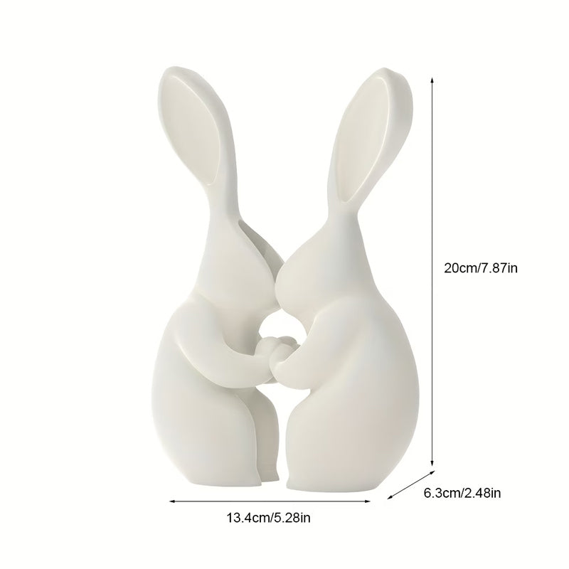 3D printed Easter bunny vase, ceramic-look plastic vase. White.