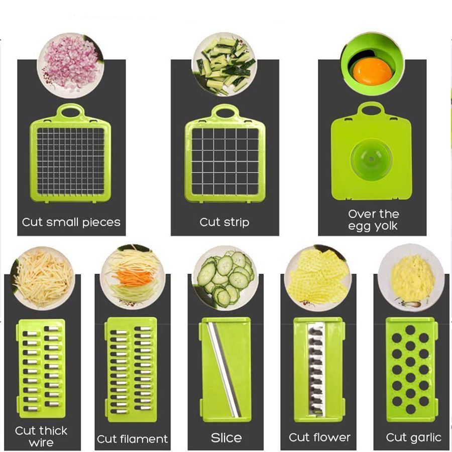 14-in-1 Vegetable Chopper (11 Blades+Square Tool)