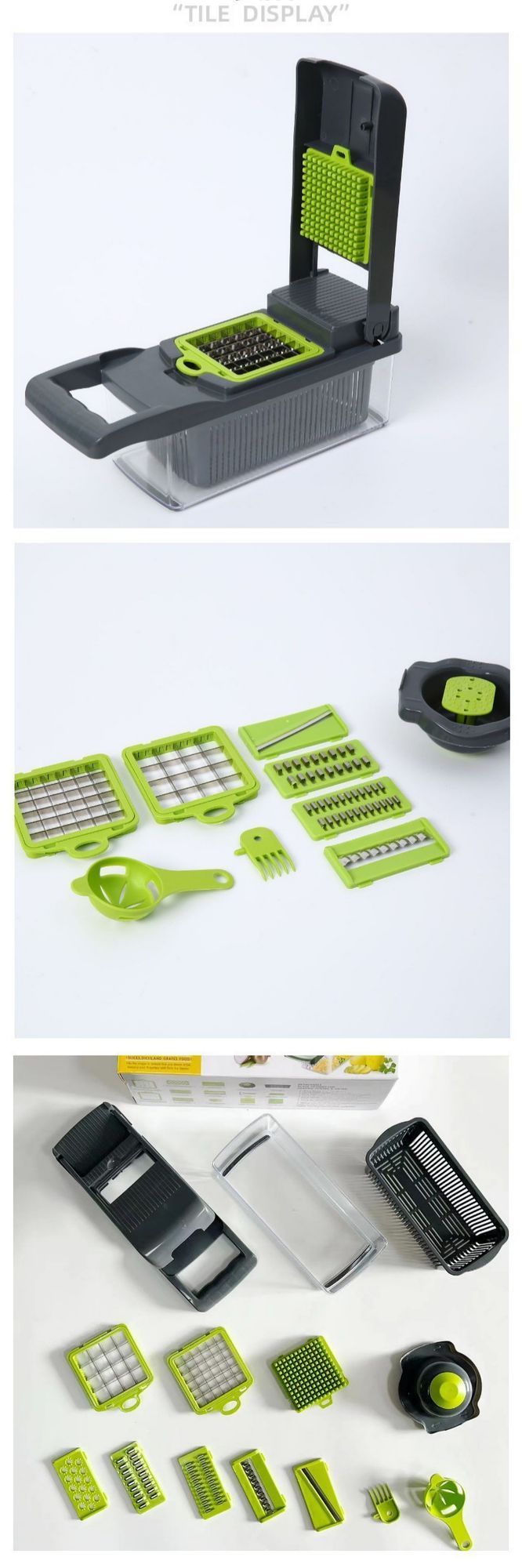 14-in-1 Vegetable Chopper (3 Blades+Square Tool)