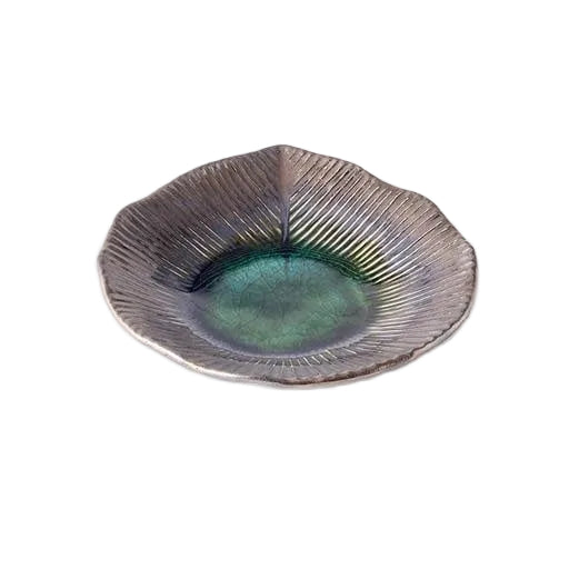 Plate Leaf Shape 16cm Midori Green Glaze
