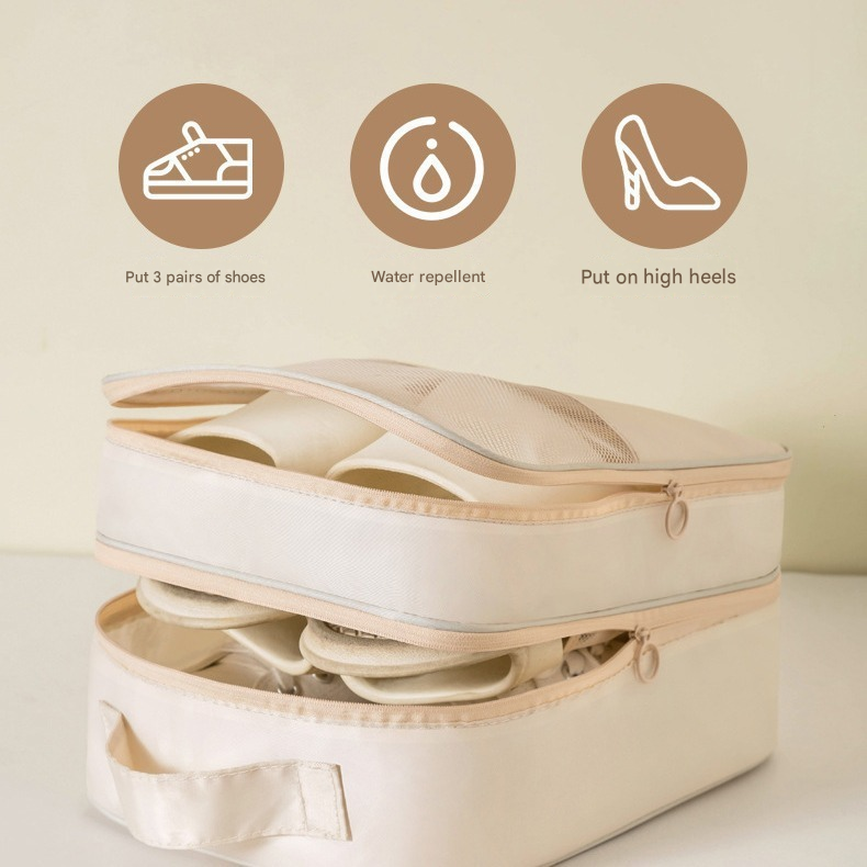 Pink Travel Shoe Bag Portable Luggage Organizer Waterproof Dustproof Shoe Pouch