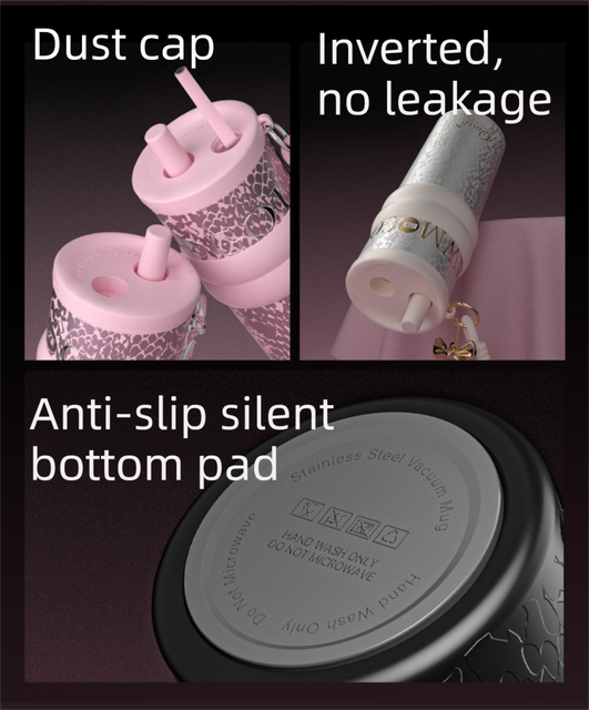 710ML Silver Luxury Gradient Textured Aurora Starry Night Insulated Travel Mug (Bow Pendant Gift Box) – 316 Stainless Steel Car Coffee Tumbler with Pop-Up Straw Dual Lid, Sinking Tea Infuser Ball and Cup Sleeve