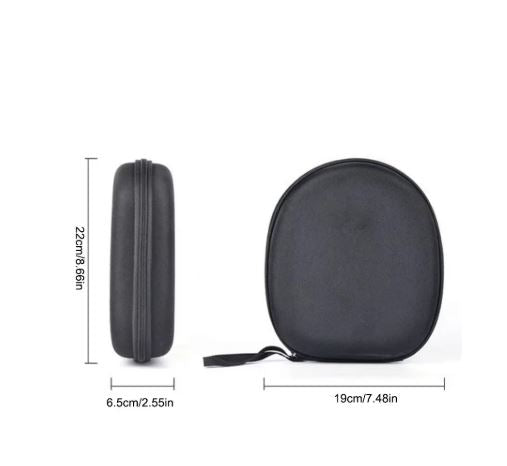 Headphone Carrying Case Shockproof Headset Pouch Capacity Handheld Earphone Container Company Travel Supplies Black