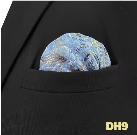Colorful Mens Pocket Square Multicolor Dot Paisley Classic Wedding Silk Handkerchief Business Jacquard Hanky