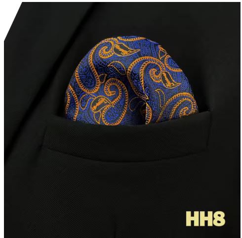 Colorful Mens Pocket Square Multicolor Dot Paisley Classic Wedding Silk Handkerchief Business Jacquard Hanky