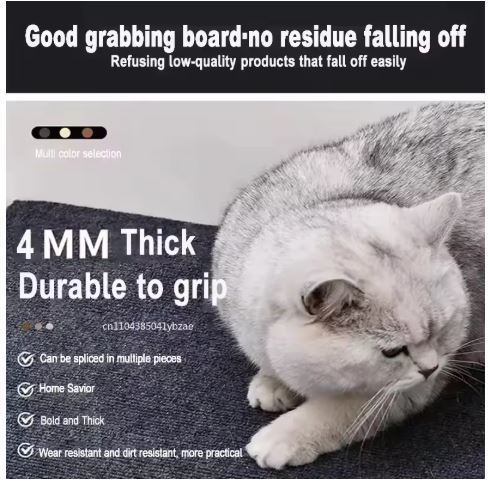 3 Colors Cat Scratcher Sofa Protector Cats Scratcher Pad Board Protection Trimmable Self-adhesive Carpet DIY Cat Scratch Mat