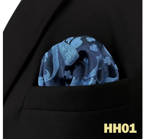 Colorful Mens Pocket Square Multicolor Dot Paisley Classic Wedding Silk Handkerchief Business Jacquard Hanky