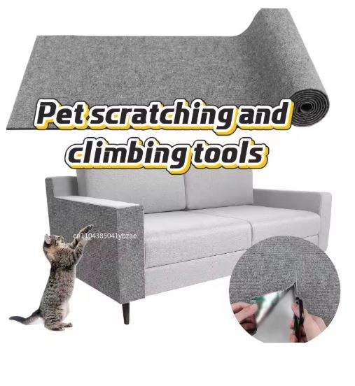 3 Colors Cat Scratcher Sofa Protector Cats Scratcher Pad Board Protection Trimmable Self-adhesive Carpet DIY Cat Scratch Mat