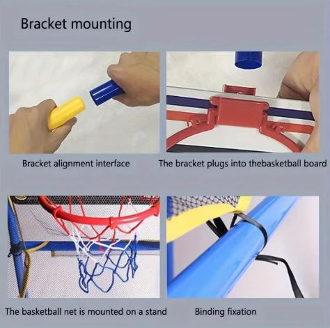 Blue Arcade Basketball Game Set – Indoor/Outdoor Hoop with Balls & Pump