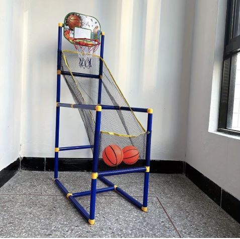 Blue Arcade Basketball Game Set – Indoor/Outdoor Hoop with Balls & Pump