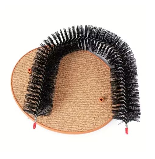 Cat Toy Arch Self Groome Pamper Feline with A Massage Grooming Rubbing Brush with Scratching Pad Toy for Cats Interactive Toys