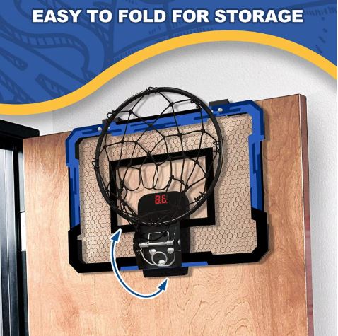 Blue Mini Wall-Mounted Basketball Hoop Set – Indoor Kids Training Game