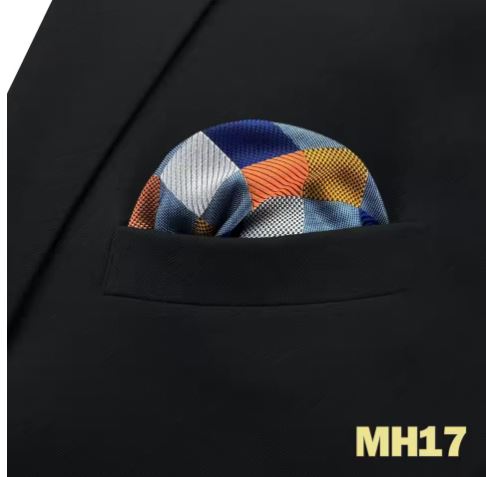 Colorful Mens Pocket Square Multicolor Dot Paisley Classic Wedding Silk Handkerchief Business Jacquard Hanky