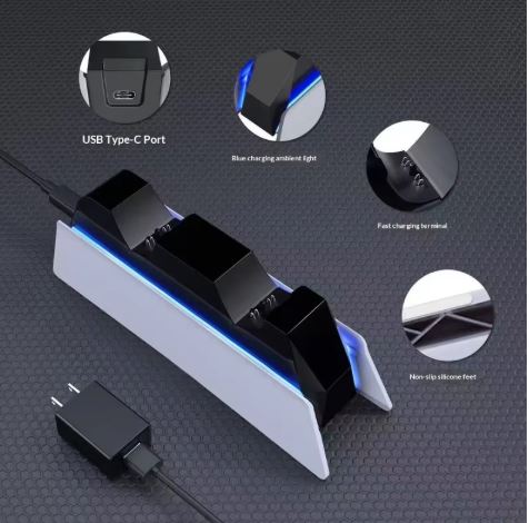 PS5 DualSense Charging Dock – Type-C Dual Controller Charger Stand