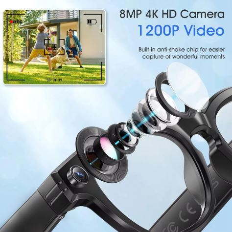AI Smart Camera Glasses – Photo Video Recording Translation Sunglasses
