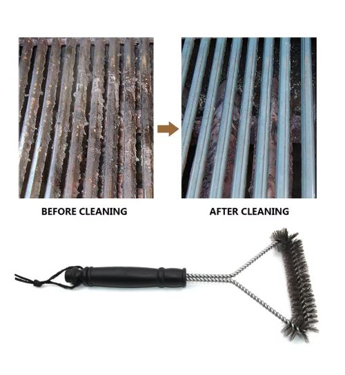 BBQ Grill Cleaning Brush – Stainless Steel Bristle Barbecue Cleaner Tool