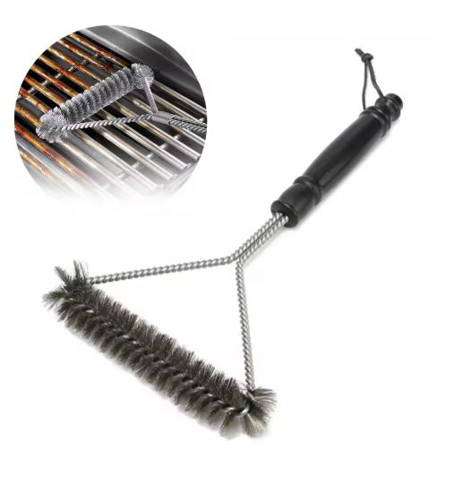 BBQ Grill Cleaning Brush – Stainless Steel Bristle Barbecue Cleaner Tool