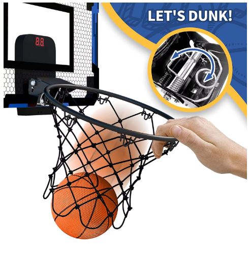 Blue Mini Wall-Mounted Basketball Hoop Set – Indoor Kids Training Game